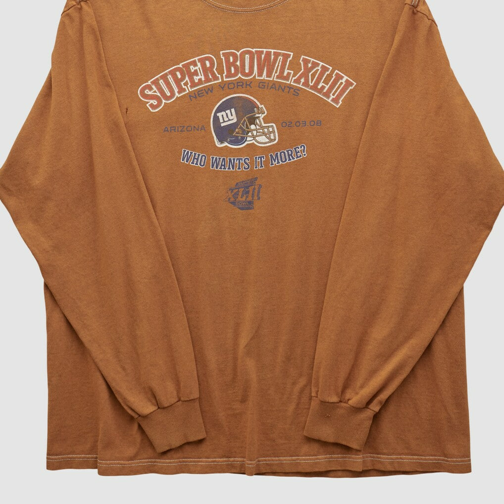 Super Bowl XLII 2008 Long Sleeve T-shirt - Clay Vintage for sale