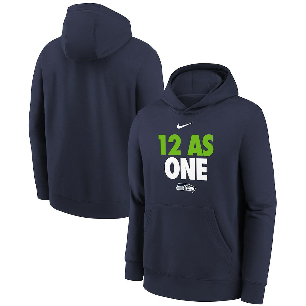 Seattle Seahawks Youth 12 As One Fleece Hoodie - College Navy discount