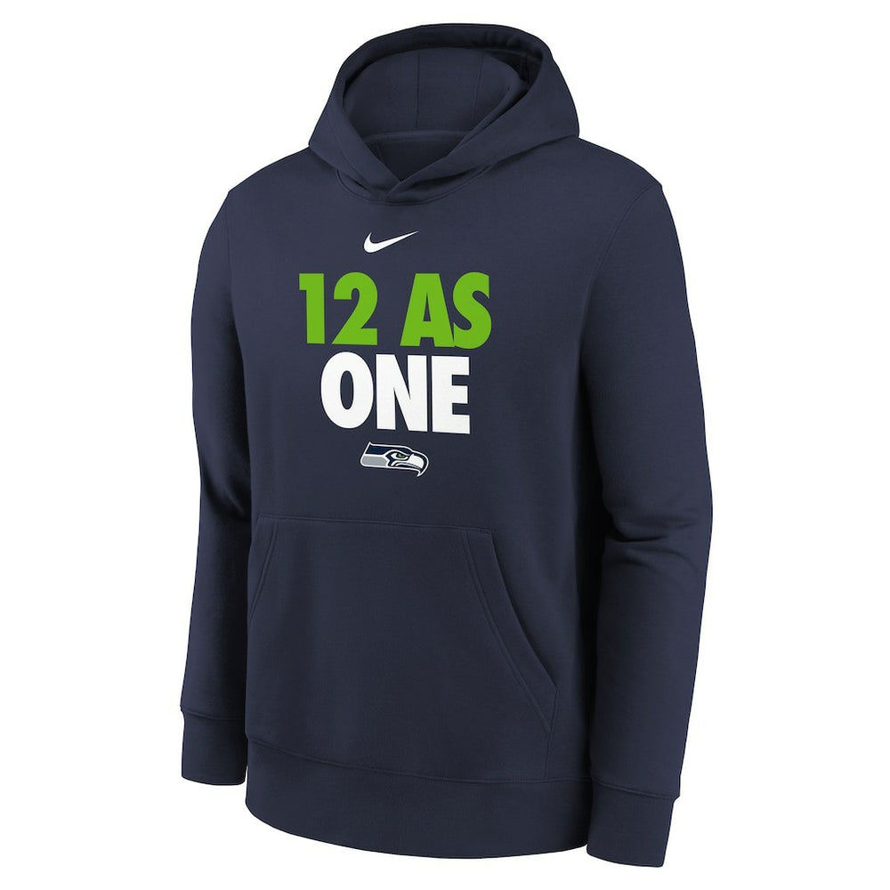 Seattle Seahawks Youth 12 As One Fleece Hoodie - College Navy discount