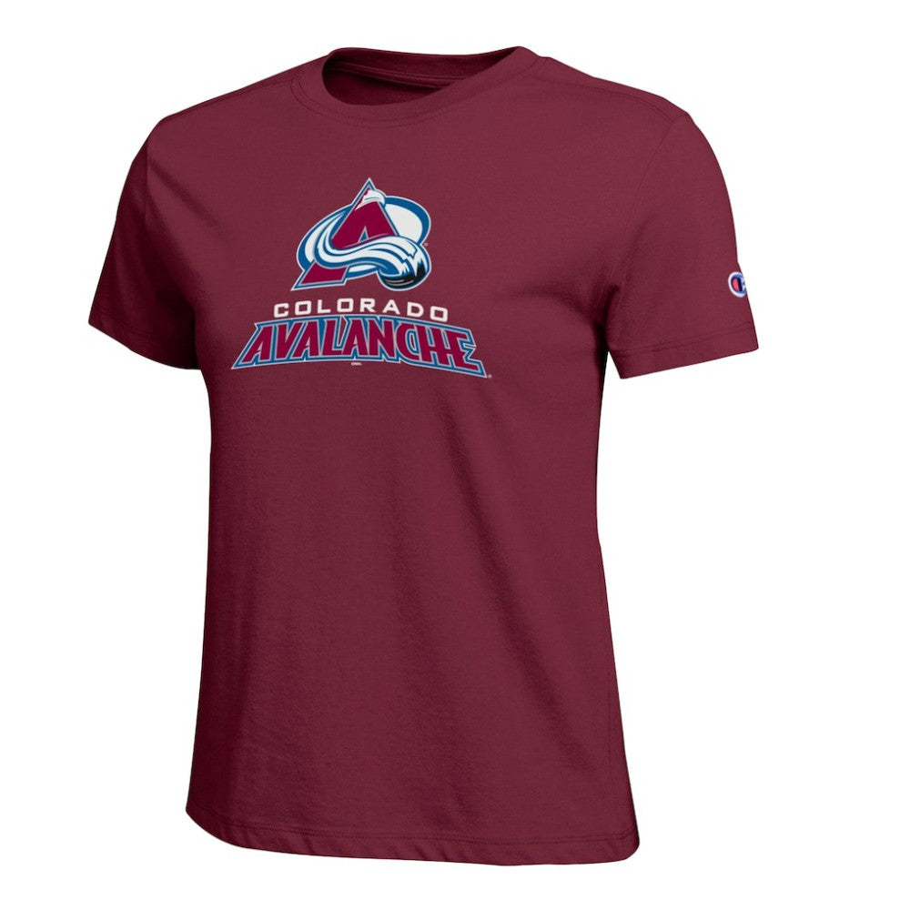 Colorado Avalanche Champion Women's Wordmark Lockup T-Shirt - Burgundy T-shirts