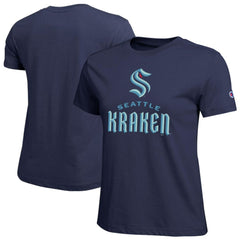 Seattle Kraken Champion Women's Wordmark Lockup T-Shirt - Navy T-shirts