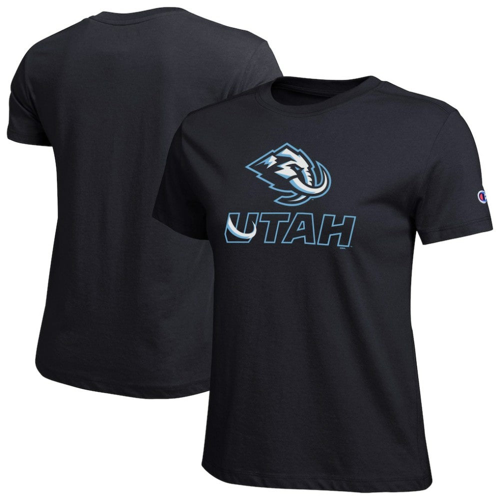 Utah Mammoth Champion Women's Wordmark Lockup T-Shirt - Black T-shirts