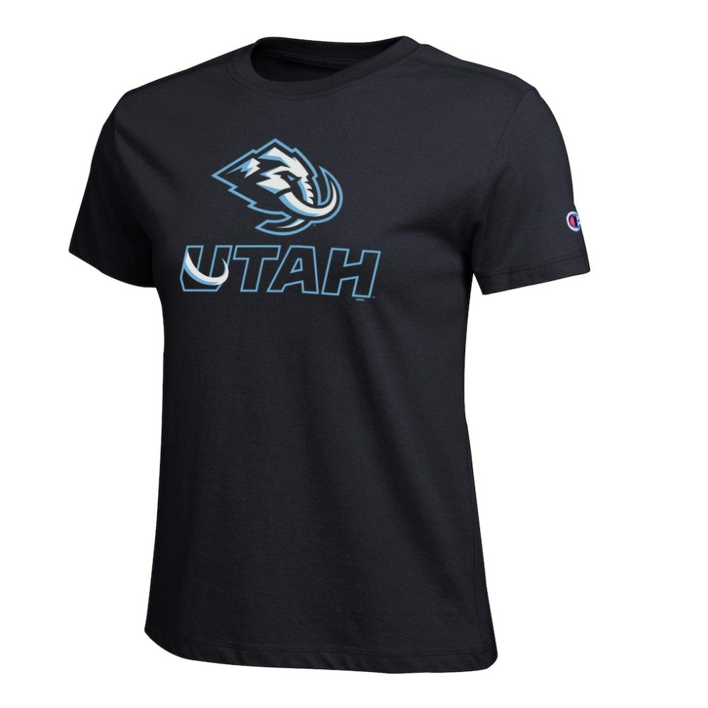 Utah Mammoth Champion Women's Wordmark Lockup T-Shirt - Black T-shirts