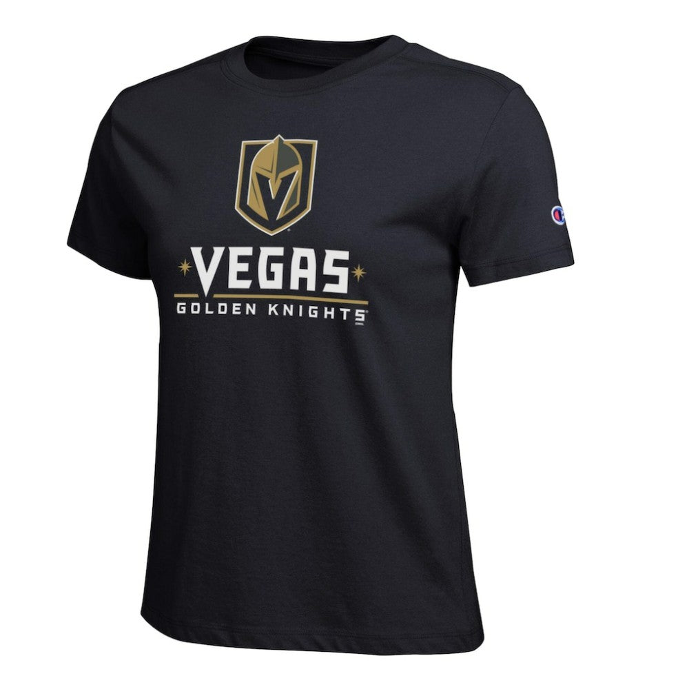 Vegas Golden Knights Champion Women's Wordmark Lockup T-Shirt - Black T-shirts