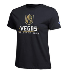 Vegas Golden Knights Champion Women's Wordmark Lockup T-Shirt - Black T-shirts
