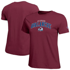 Colorado Avalanche Champion Women's Arch Mascot Logo T-Shirt - Burgundy T-shirts