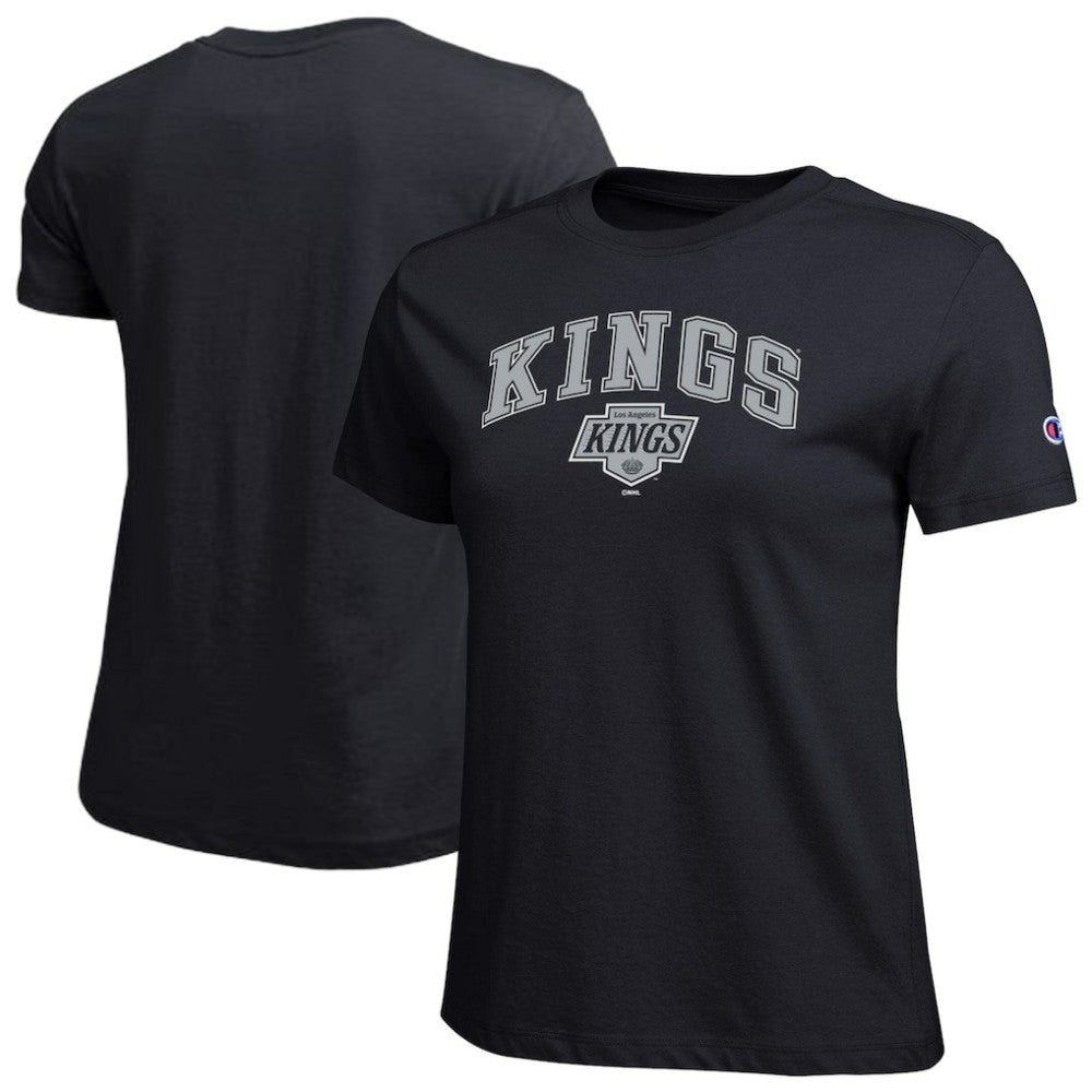 Los Angeles Kings Champion Women's Arch Mascot Logo T-Shirt - Black T-shirts