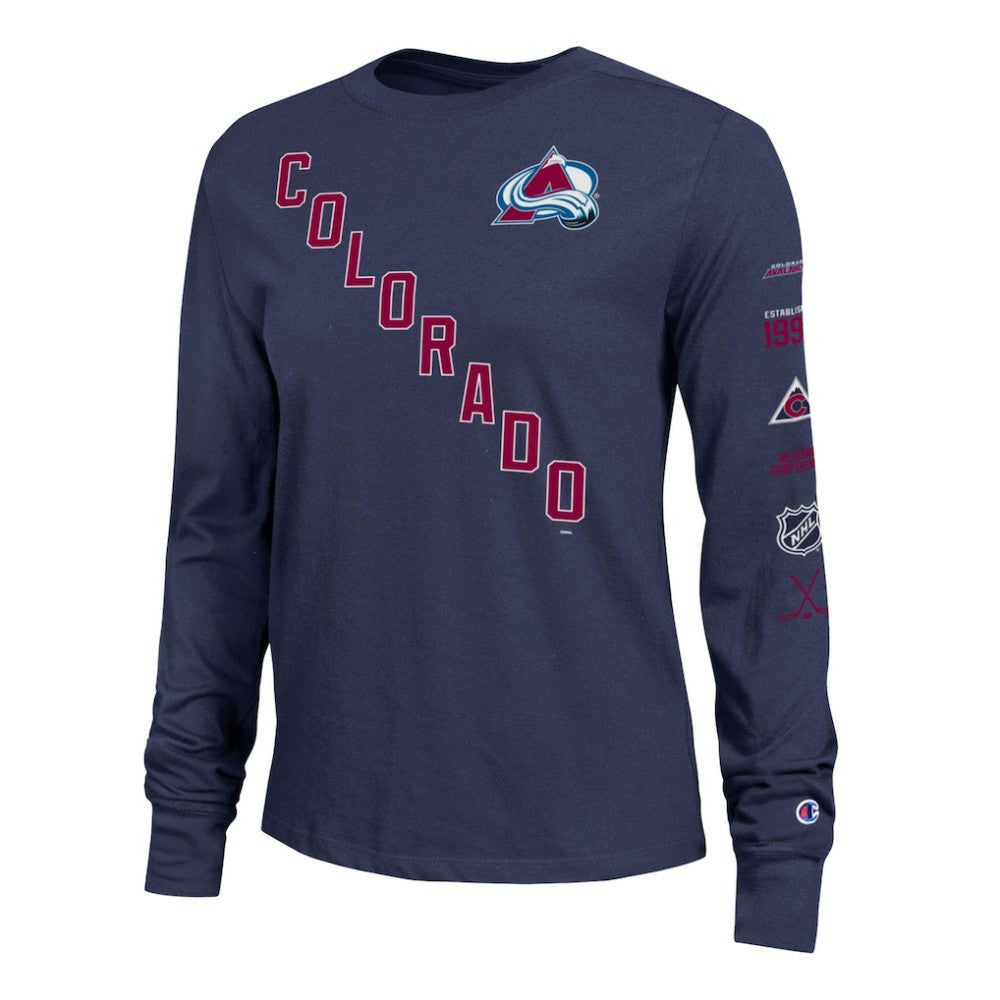 Colorado Avalanche Champion Women's 2-Hit Long Sleeve T-Shirt - Navy T-shirts