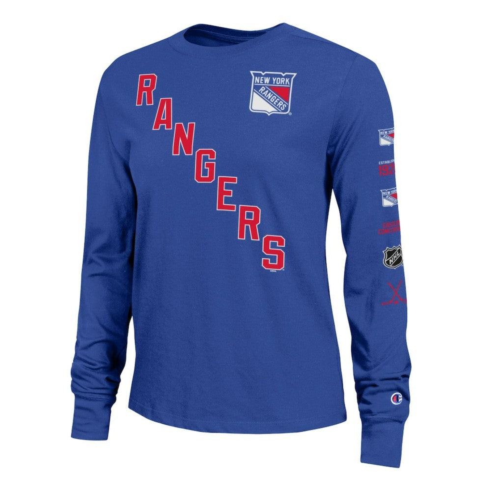 New York Rangers Champion Women's 2-Hit Long Sleeve T-Shirt - Royal T-shirts