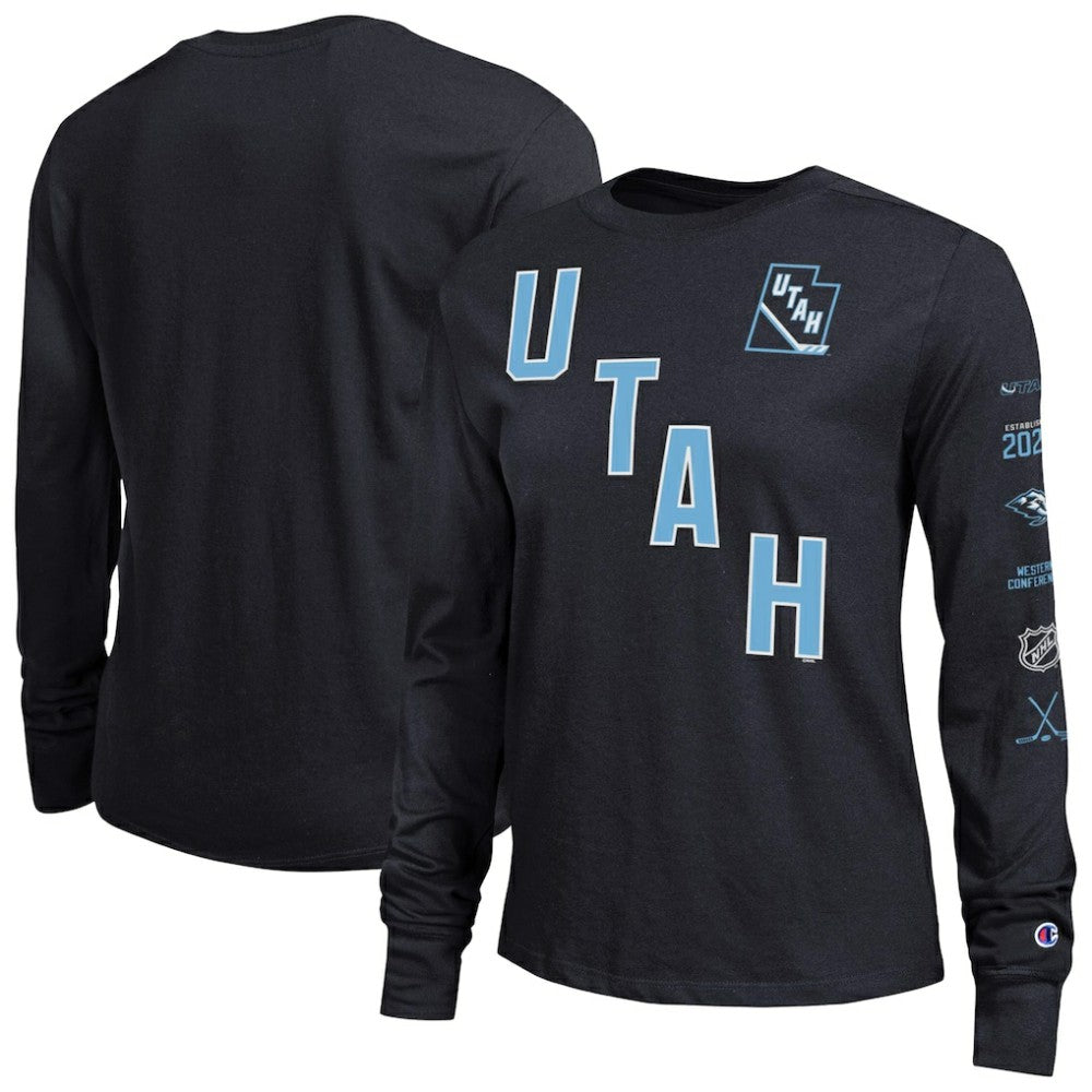 Utah Mammoth Champion Women's 2-Hit Long Sleeve T-Shirt - Black T-shirts