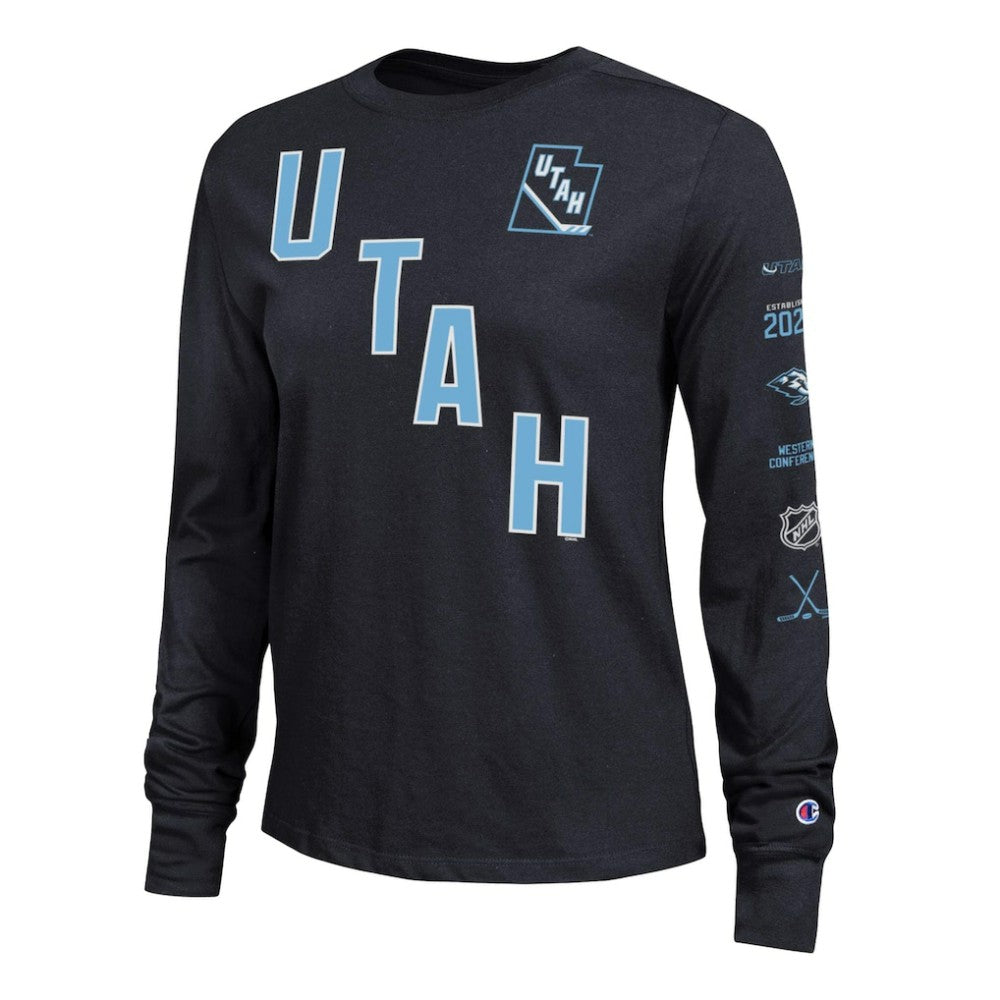Utah Mammoth Champion Women's 2-Hit Long Sleeve T-Shirt - Black T-shirts