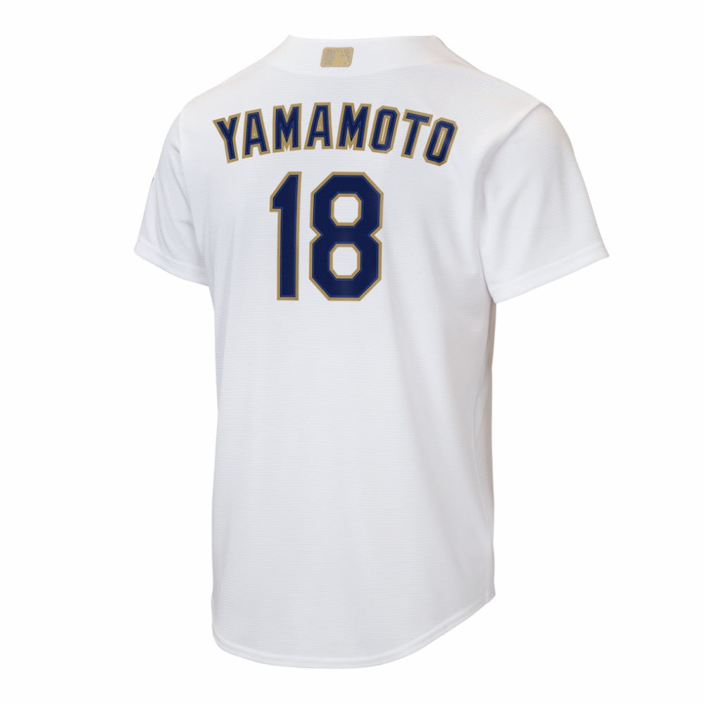 Yoshinobu Yamamoto Los Angeles Dodgers Youth 2026 Gold Collection Home Replica Jersey White