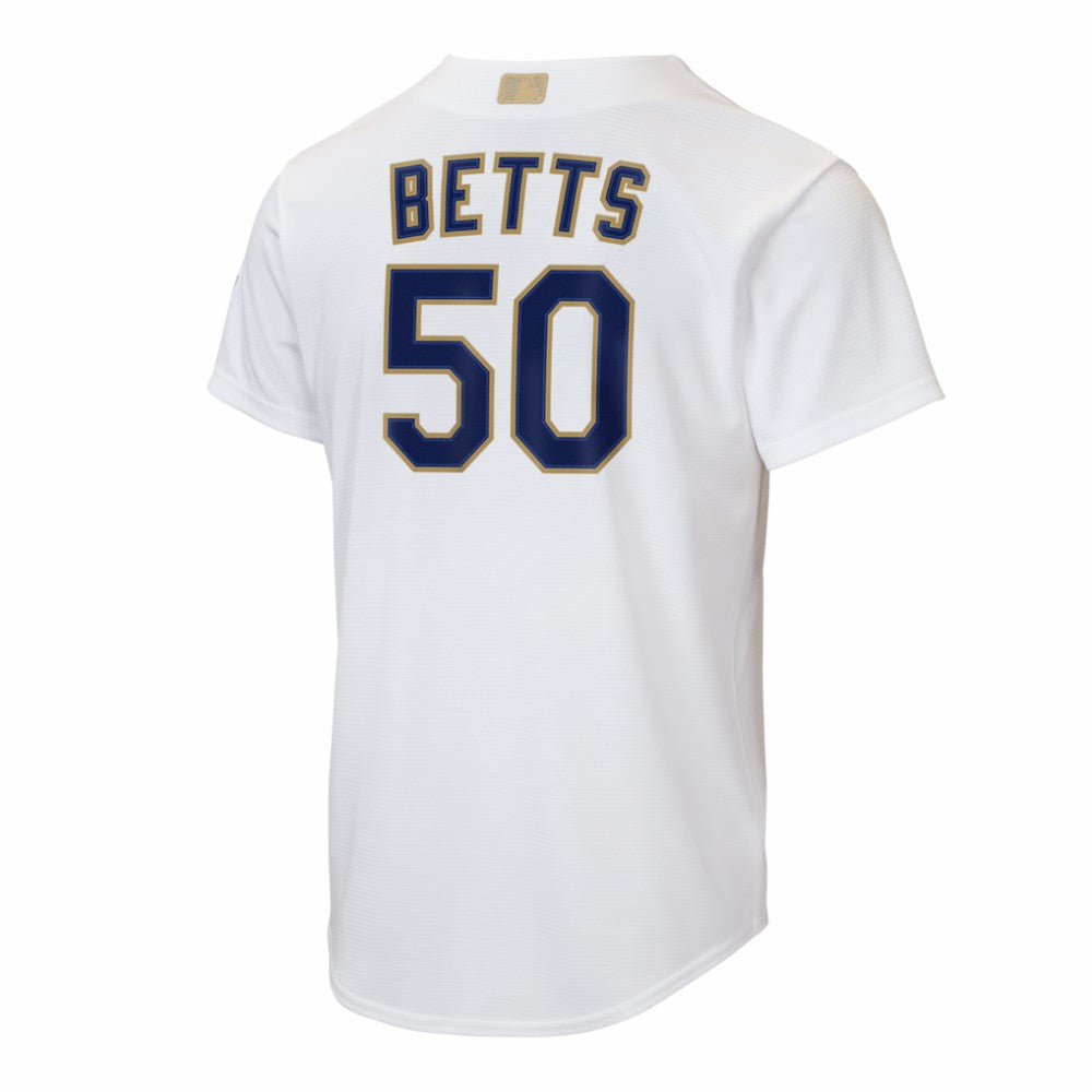 Mookie Betts Los Angeles Dodgers Youth 2026 Gold Collection Home Replica Jersey White