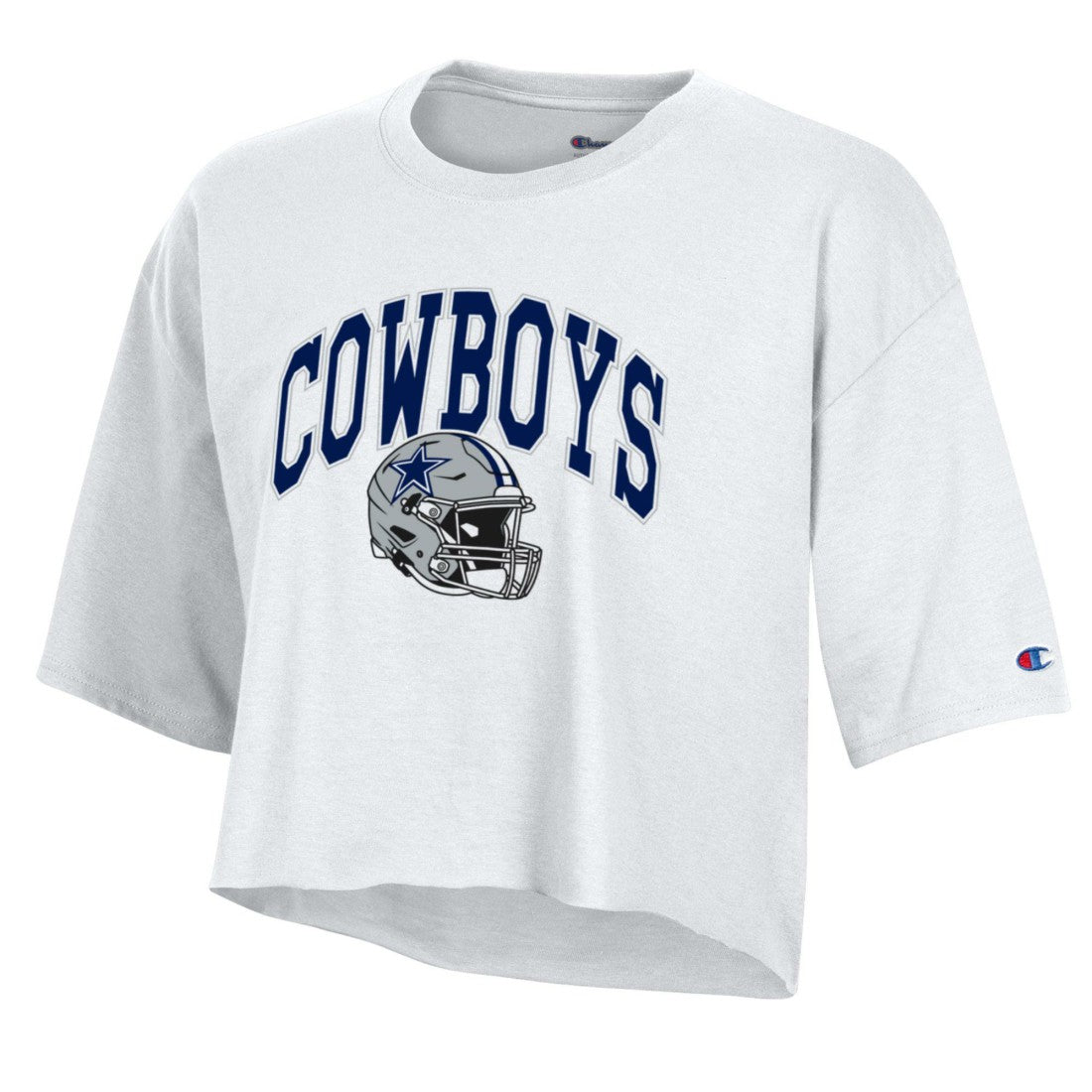 Dallas Cowboys Champion Women's Boyfriend Cropped T-Shirt - White sale