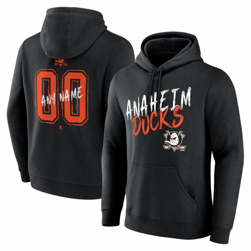Anaheim Ducks Big & Tall Hustle Personalized Name & Number Hoodie - Black Hoodies