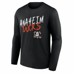 Anaheim Ducks Hustle Personalized Name & Number Long Sleeve T-Shirt - Black T-shirts