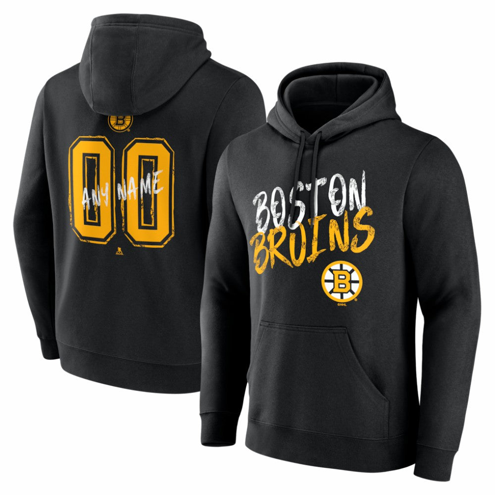 Boston Bruins Hustle Personalized Name & Number Hoodie - Black Hoodies