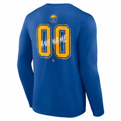 Buffalo Sabres Hustle Personalized Name & Number Long Sleeve T-Shirt - Royal T-shirts