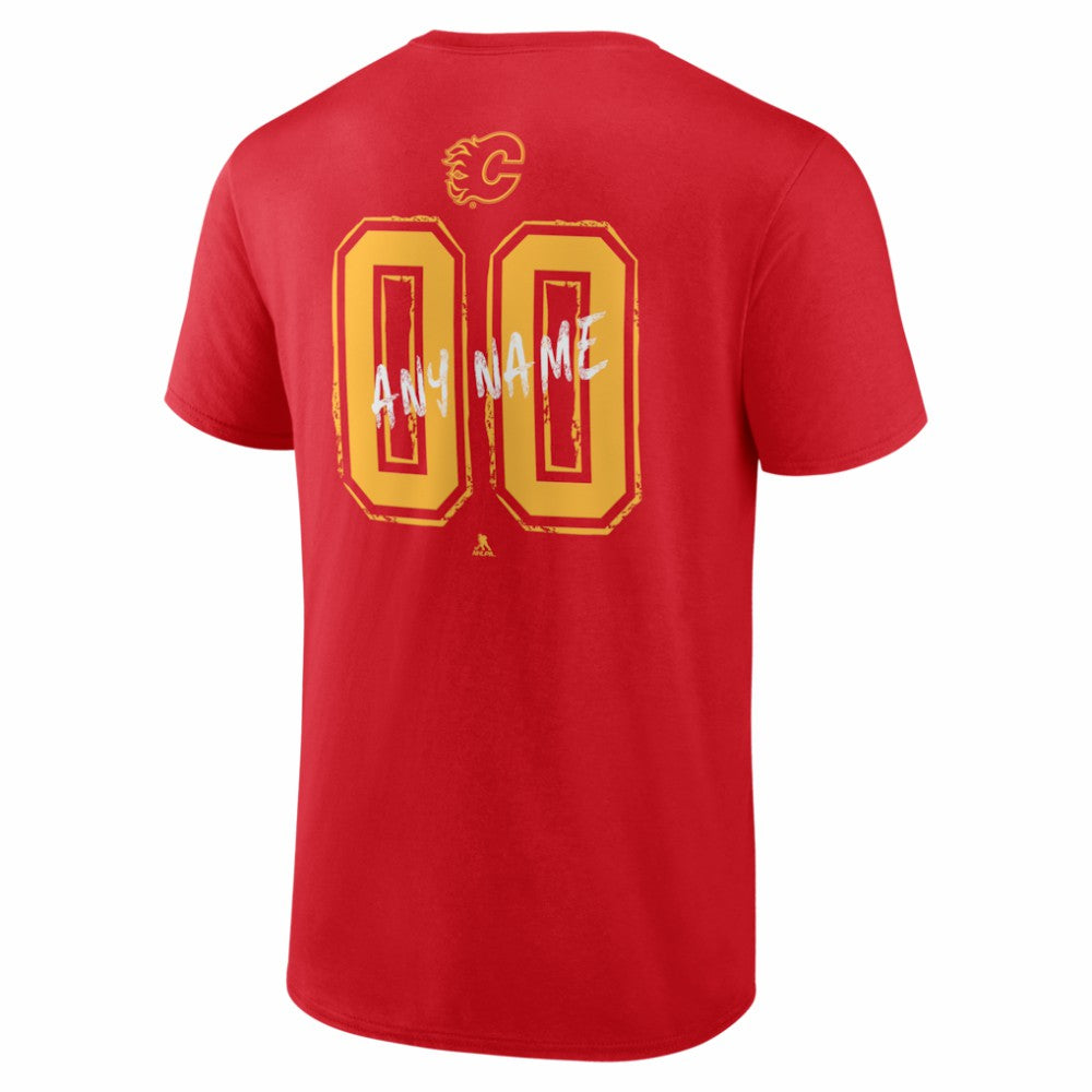 Calgary Flames Big & Tall Hustle Personalized Name & Number T-Shirt - Red T-shirts