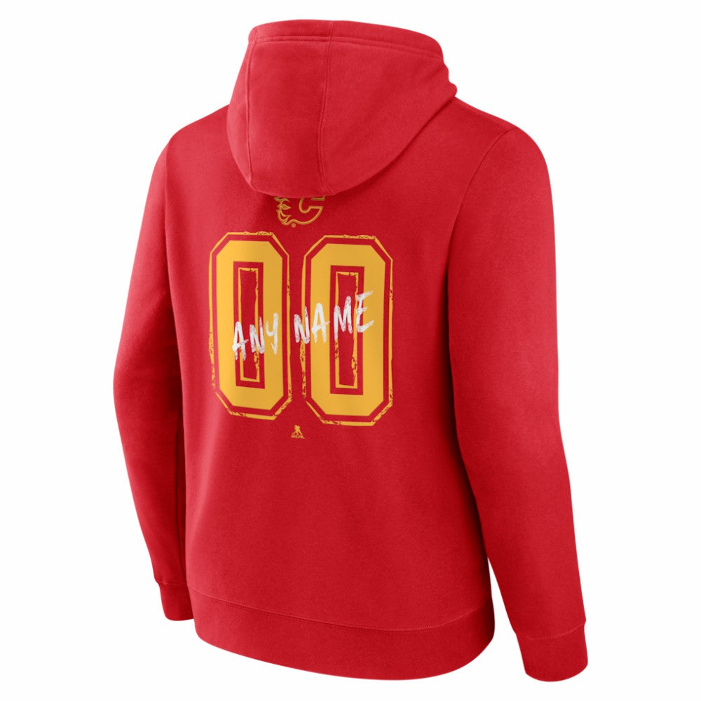 Calgary Flames Hustle Personalized Name & Number Hoodie - Red Hoodies