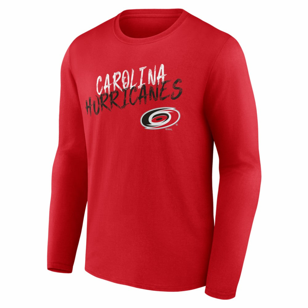 Carolina Hurricanes Hustle Personalized Name & Number Long Sleeve T-Shirt - Red T-shirts