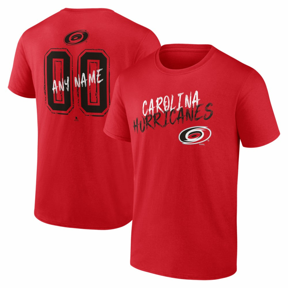 Carolina Hurricanes Hustle Personalized Name & Number T-Shirt - Red T-shirts