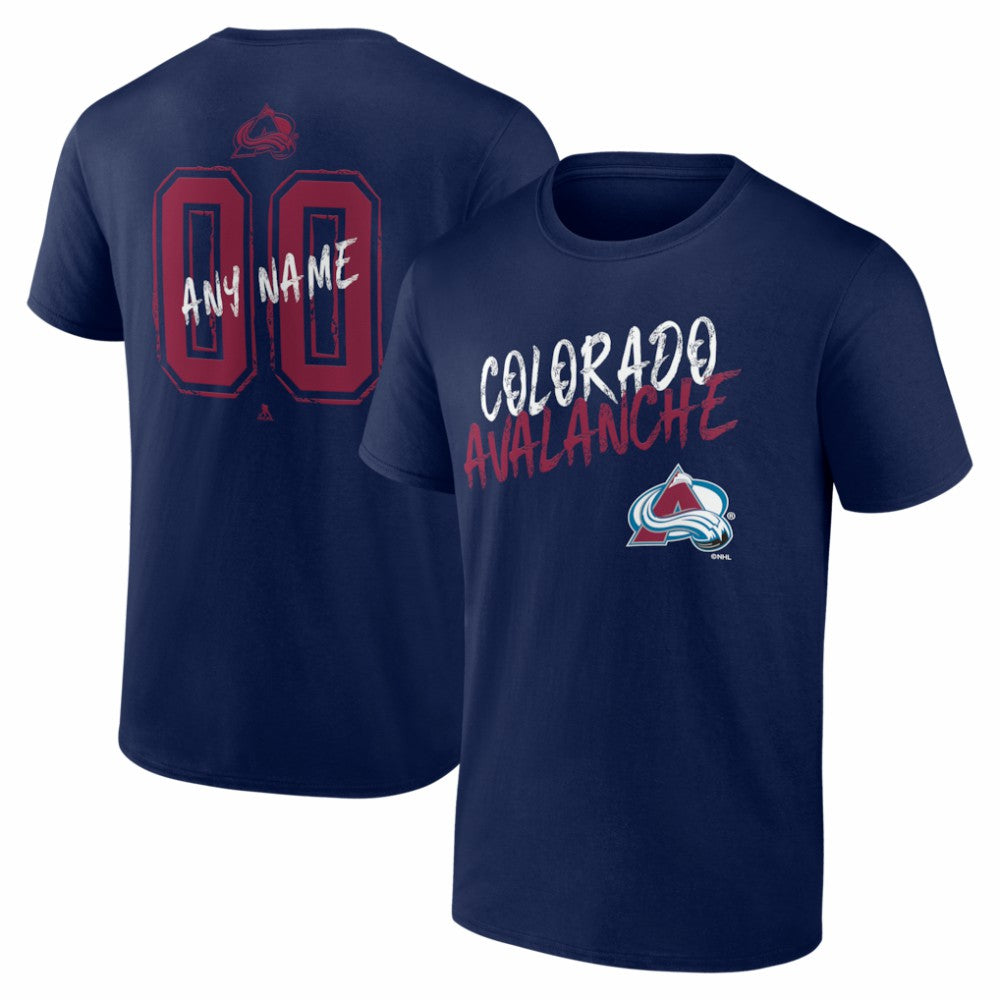 Colorado Avalanche Big & Tall Hustle Personalized Name & Number T-Shirt - Navy T-shirts