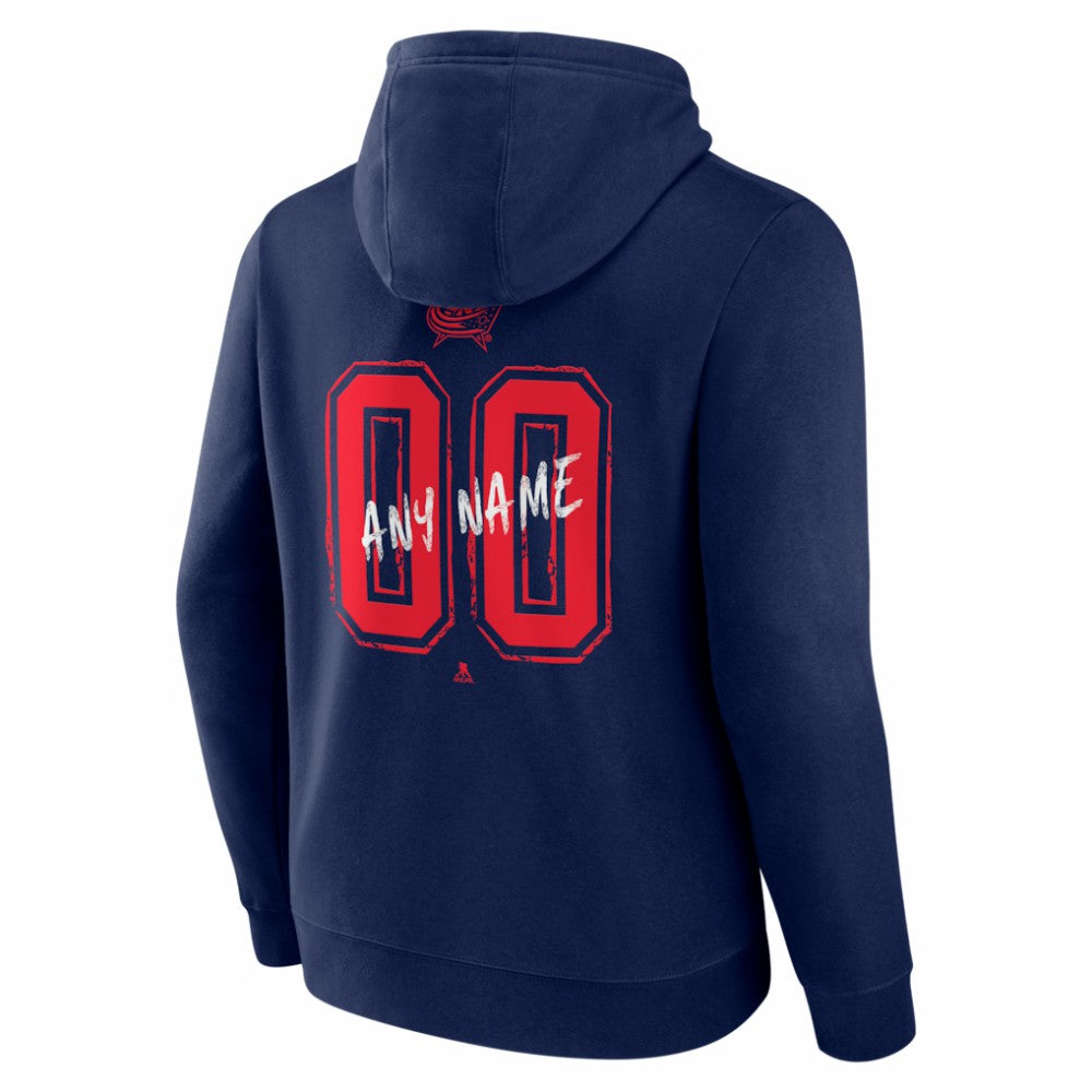 Columbus Blue Jackets Hustle Personalized Name & Number Hoodie - Navy Hoodies