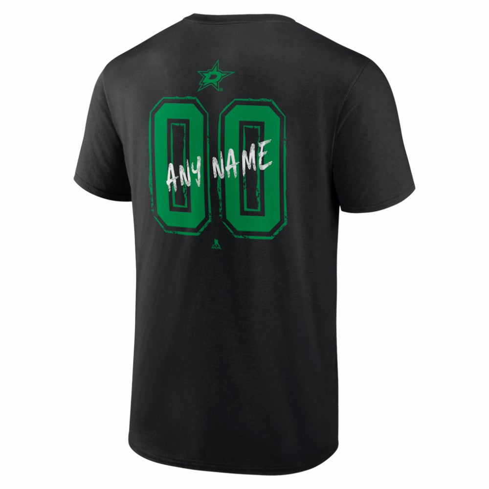 Dallas Stars Big & Tall Hustle Personalized Name & Number T-Shirt - Black T-shirts
