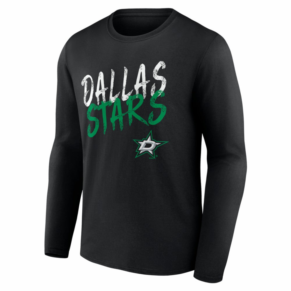 Dallas Stars Hustle Personalized Name & Number Long Sleeve T-Shirt - Black T-shirts