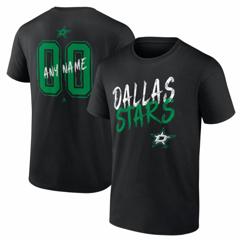 Dallas Stars Hustle Personalized Name & Number T-Shirt - Black T-shirts