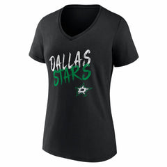 Dallas Stars Women's Hustle Personalized Name & Number V-Neck T-Shirt - Black T-shirts