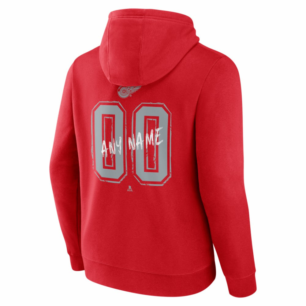 Detroit Red Wings Hustle Personalized Name & Number Hoodie - Red Hoodies