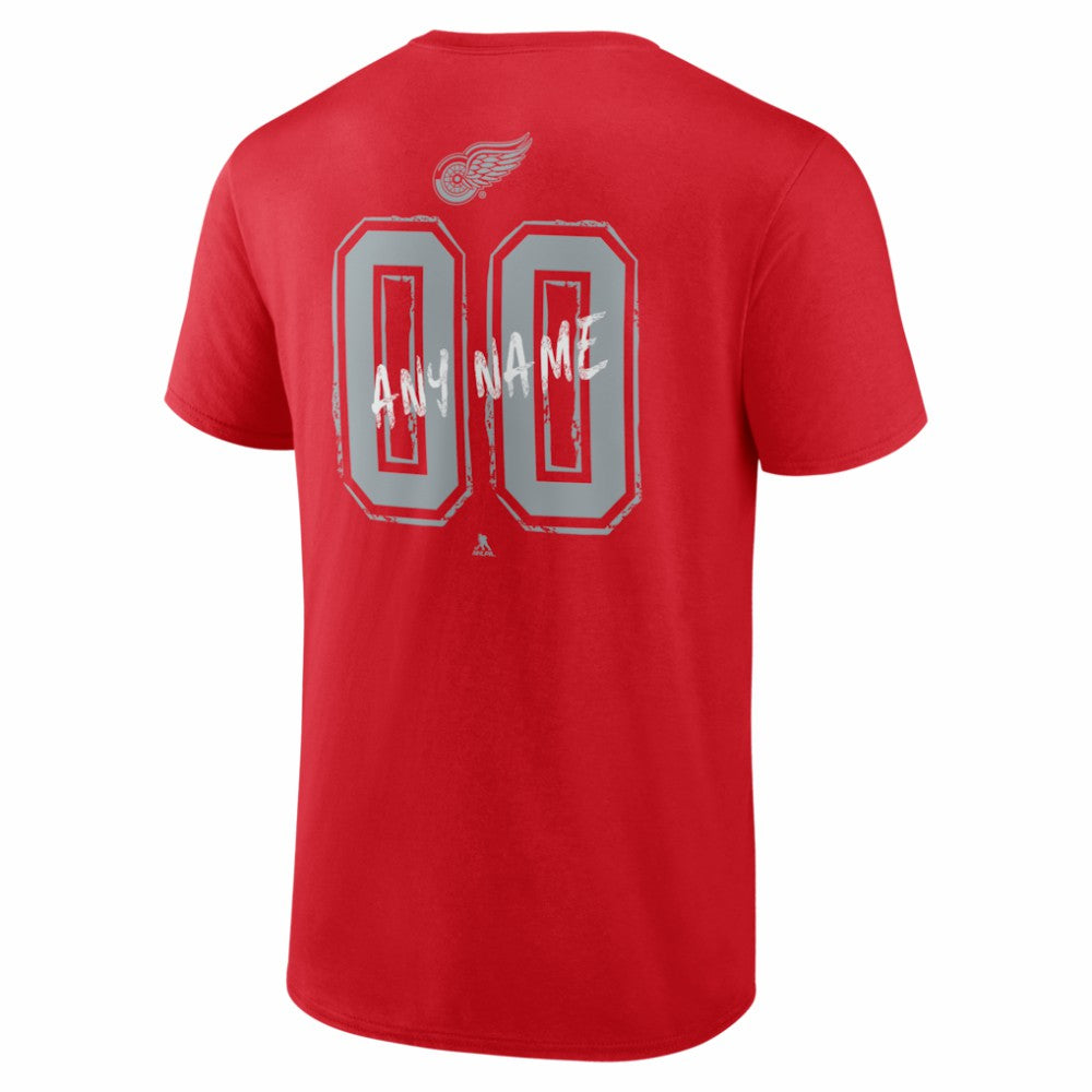 Detroit Red Wings Hustle Personalized Name & Number T-Shirt - Red T-shirts