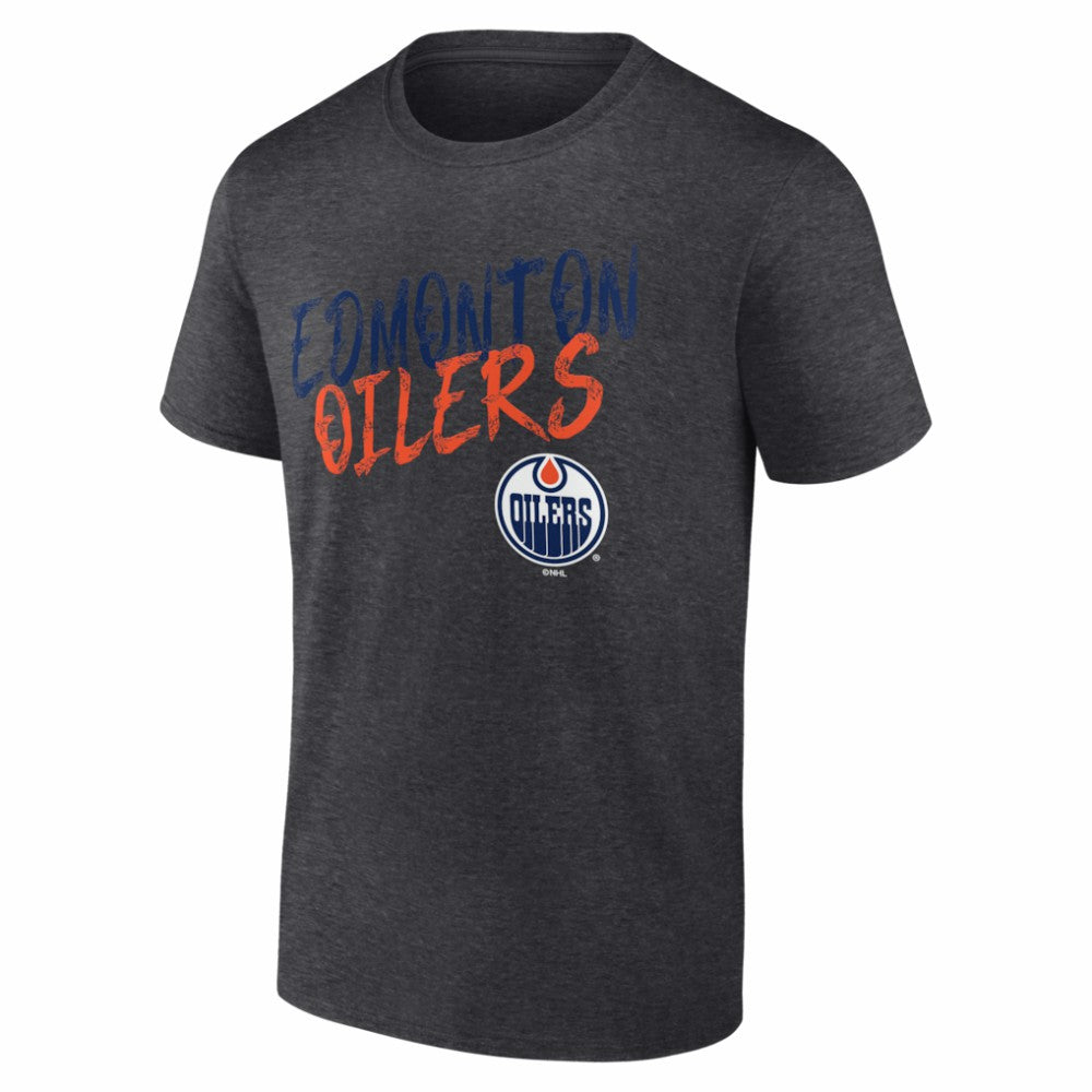 Edmonton Oilers Big & Tall Hustle Personalized Name & Number T-Shirt - Charcoal T-shirts