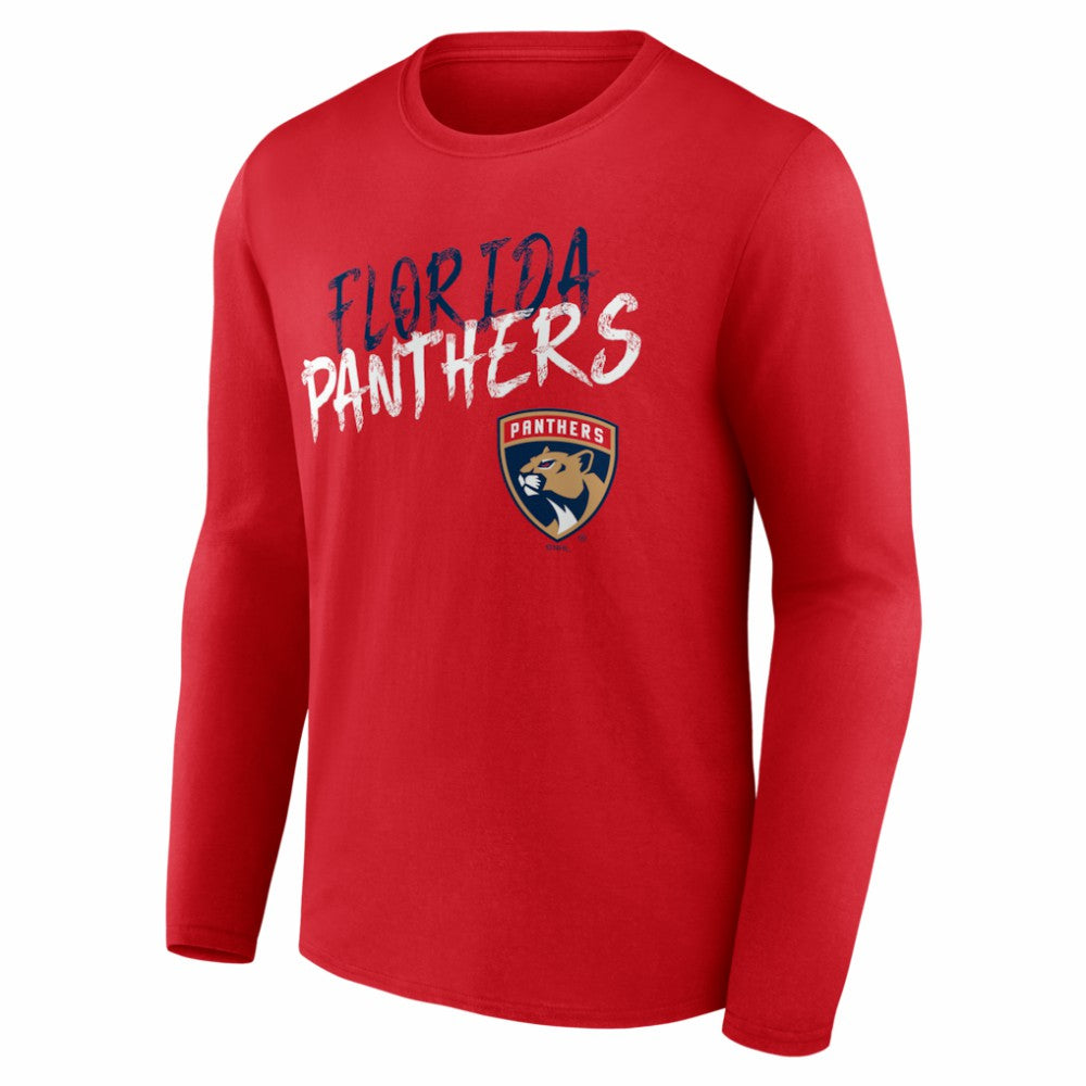Florida Panthers Hustle Personalized Name & Number Long Sleeve T-Shirt - Red T-shirts