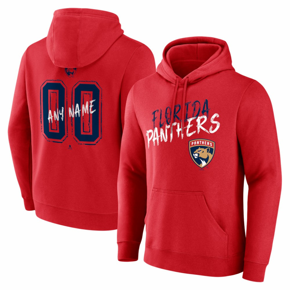 Florida Panthers Hustle Personalized Name & Number Hoodie - Red Hoodies