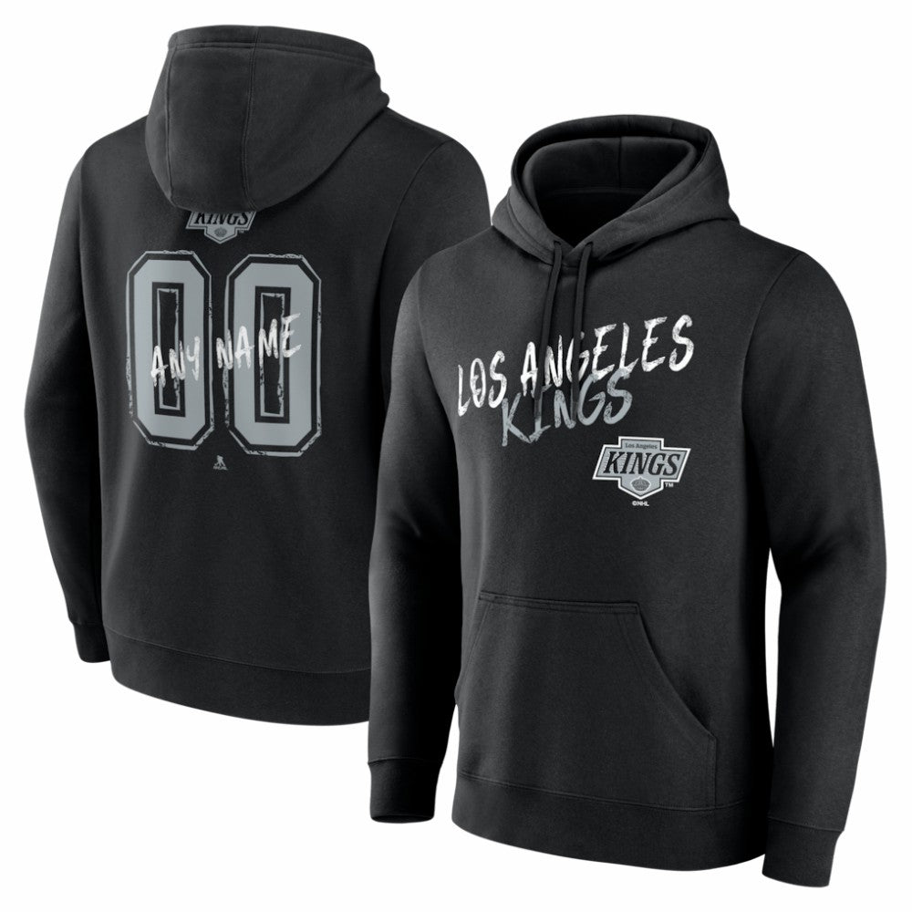Los Angeles Kings Big & Tall Hustle Personalized Name & Number Hoodie - Black Hoodies