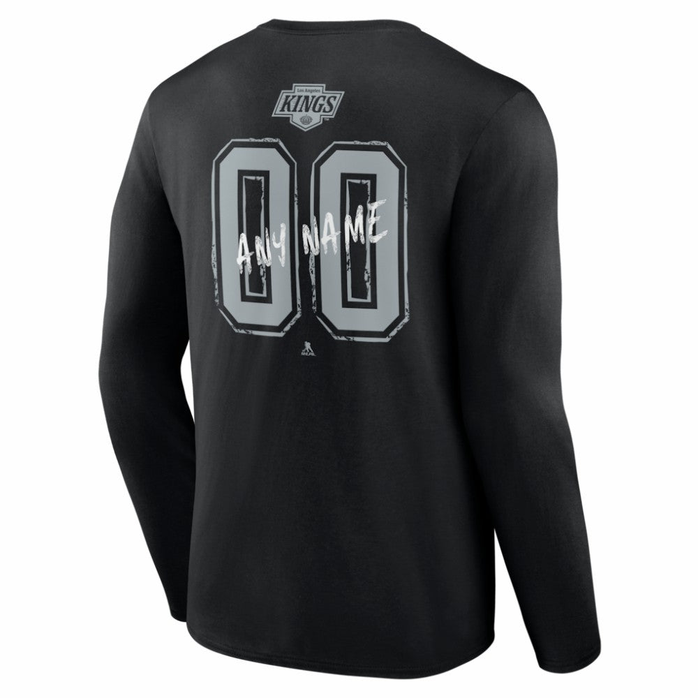 Los Angeles Kings Hustle Personalized Name & Number Long Sleeve T-Shirt - Black T-shirts