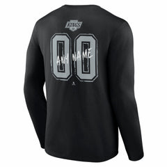 Los Angeles Kings Hustle Personalized Name & Number Long Sleeve T-Shirt - Black T-shirts