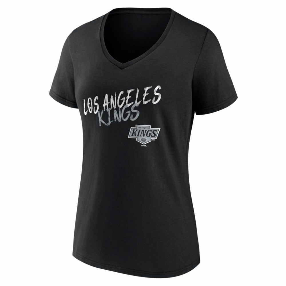 Los Angeles Kings Women's Hustle Personalized Name & Number V-Neck T-Shirt - Black T-shirts