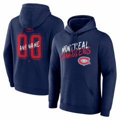 Montreal Canadiens Big & Tall Hustle Personalized Name & Number Hoodie - Navy Hoodies
