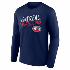 Montreal Canadiens Hustle Personalized Name & Number Long Sleeve T-Shirt - Navy T-shirts