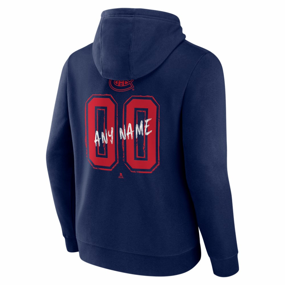 Montreal Canadiens Hustle Personalized Name & Number Hoodie - Navy Hoodies