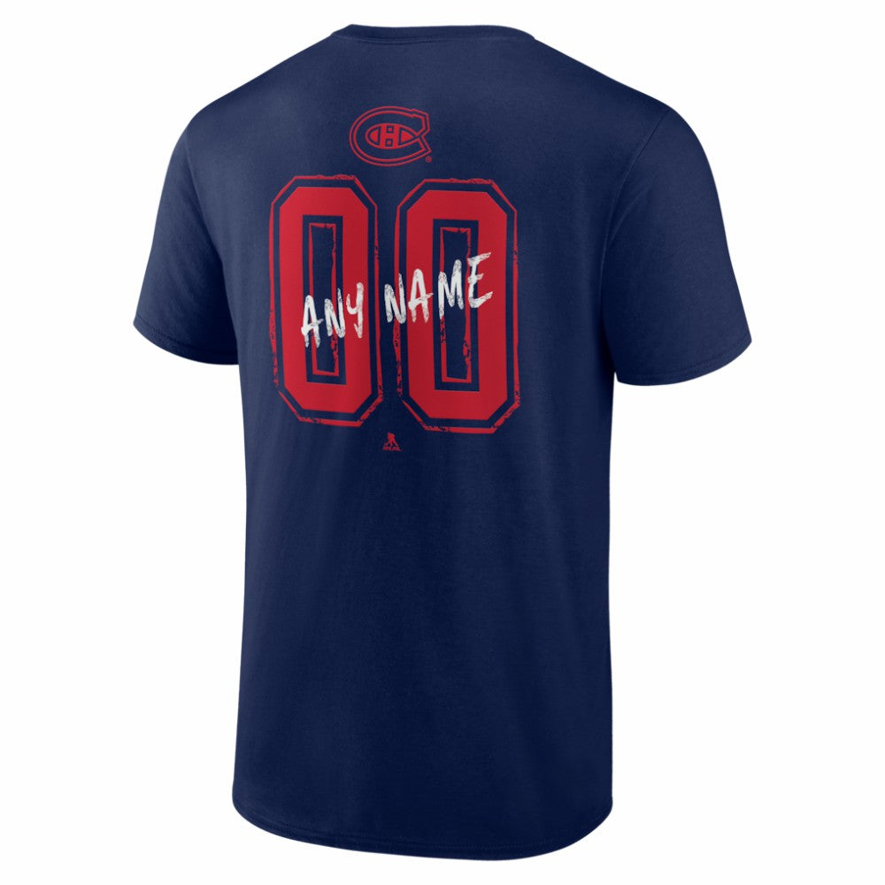 Montreal Canadiens Hustle Personalized Name & Number T-Shirt - Navy T-shirts