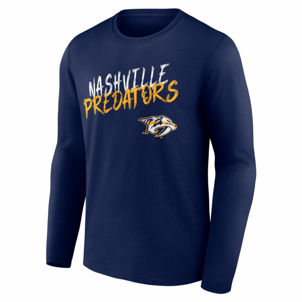 Nashville Predators Hustle Personalized Name & Number Long Sleeve T-Shirt - Navy T-shirts
