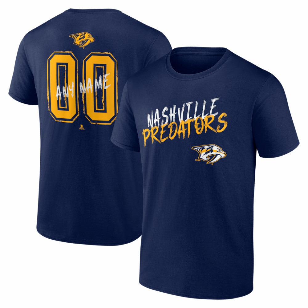 Nashville Predators Hustle Personalized Name & Number T-Shirt - Navy T-shirts