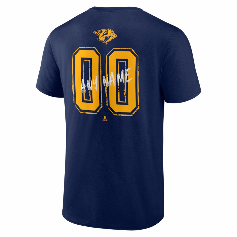 Nashville Predators Hustle Personalized Name & Number T-Shirt - Navy T-shirts