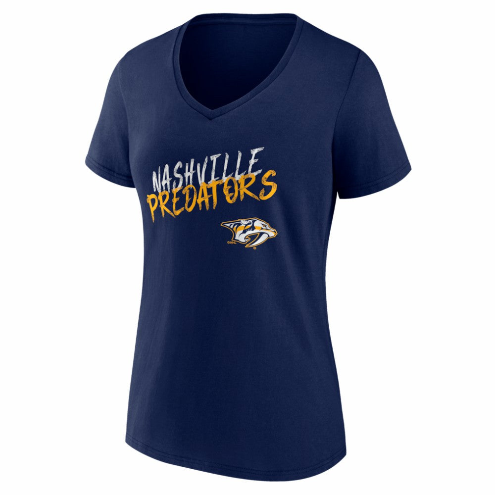 Nashville Predators Women's Hustle Personalized Name & Number V-Neck T-Shirt - Navy T-shirts
