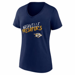 Nashville Predators Women's Hustle Personalized Name & Number V-Neck T-Shirt - Navy T-shirts